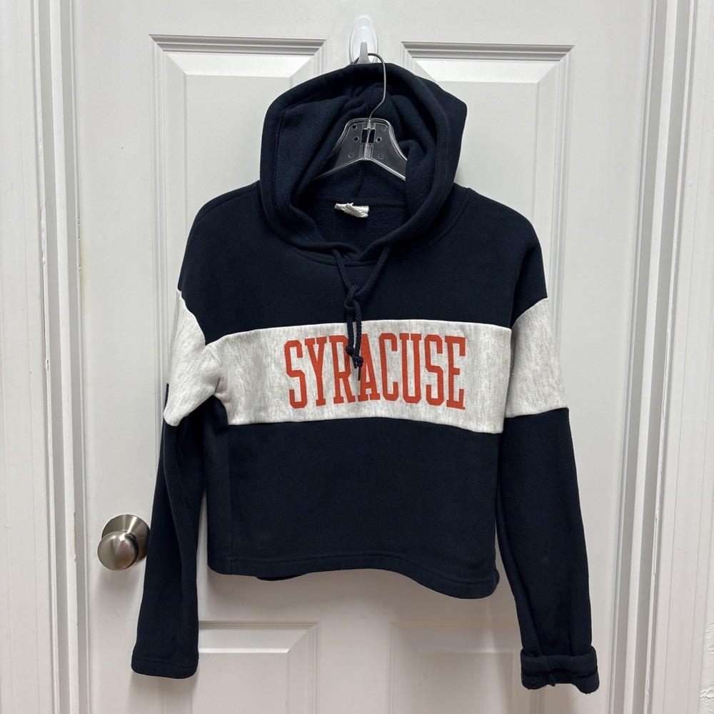 Champion Reverse Weave Women's Syracuse University Crop Hoodie Sweatshirt- Small